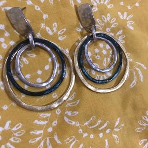 Lucky Brand 3 Tone Hoop Earrings